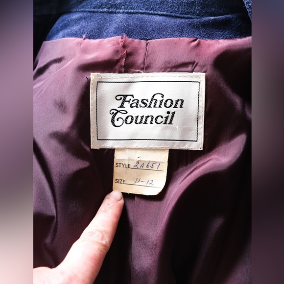 Vintage 1970’s Blue Suede Leather Jacket • S - Picture 10 of 10